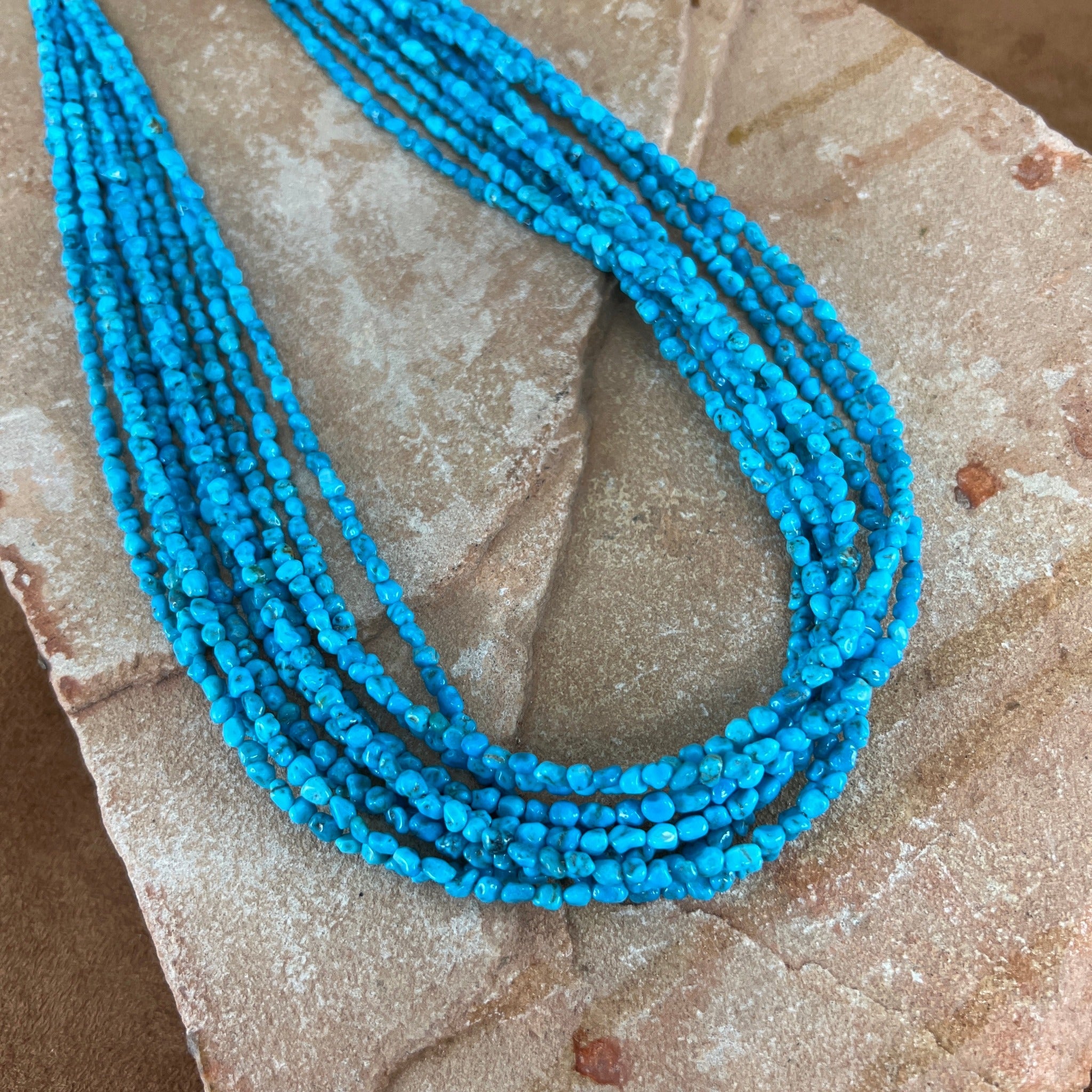 Long Blue Plastic Beaded Necklace – Moon On Abbeygate